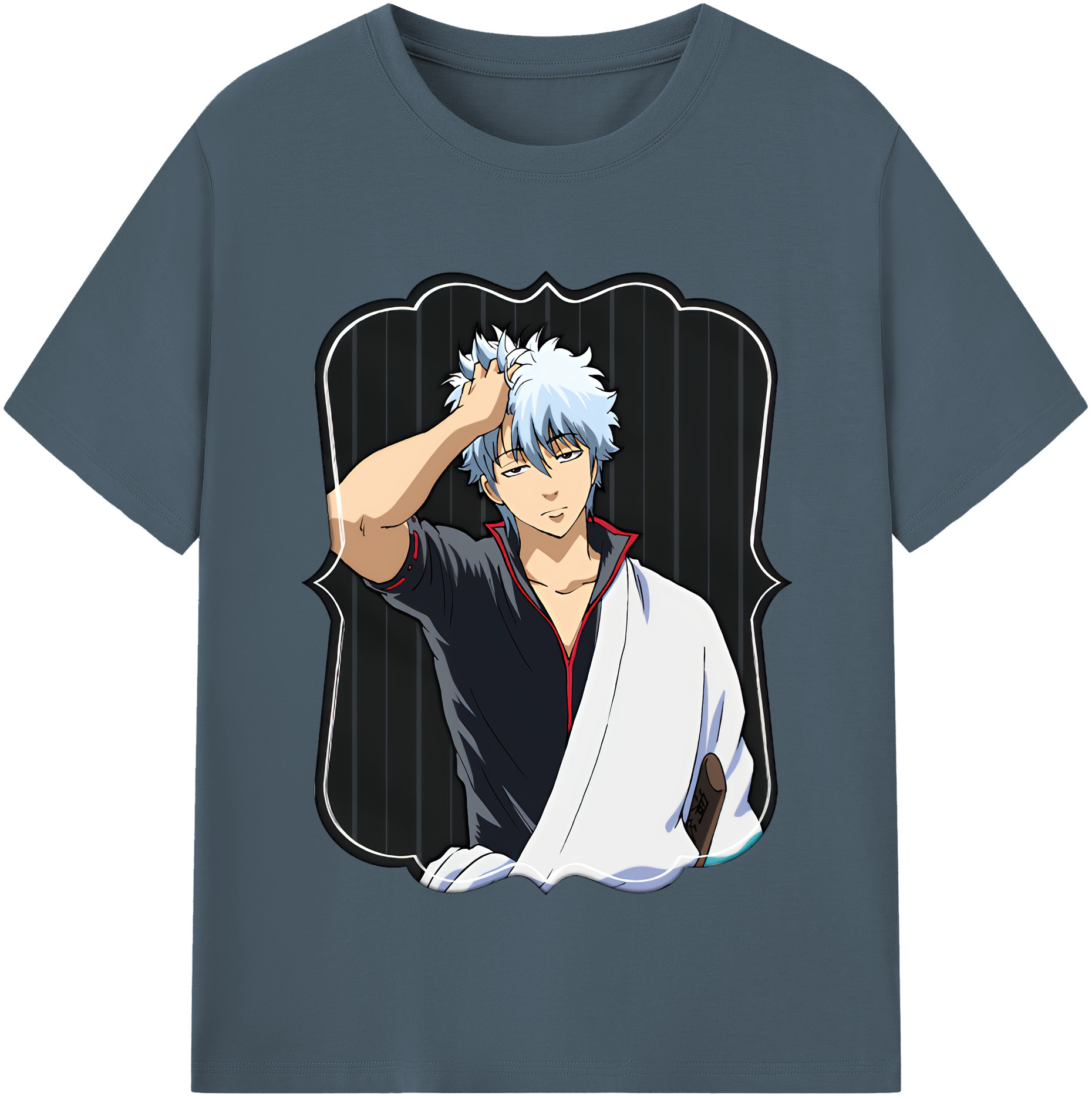 （画像用） ぎんたま 坂田銀時（さかたぎんとき） 神楽 志村新八（しむら しんぱち） GINTAMA Sakata Gintoki Kagura Shimura Shinpachi 綿100％半袖Tシャツ（フロントプリント）